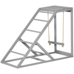 Swing Set With Chicken Perch And Hen Ladder, Chicken Coop Toys (Option: Grey)