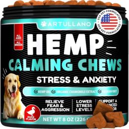 Hemp Calming Chews For Dogs Dog Anxiety Relief Treats With Hemp Oil Turmeric Valerian Ginger Health And Wellness Supplements For Dogs Hip And Joi (Option: 1pcs)