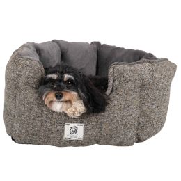 DGS Pet Products Chill Kuzzi FIR Round Bed Small Grey 23" x 23" x 12" (Color: Grey, size: small)